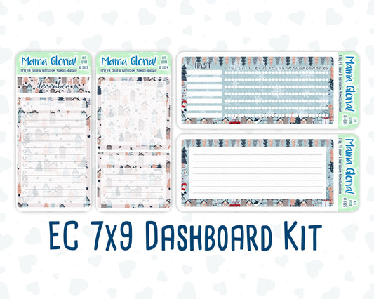 Kit 0198- 7x9 - Holiday Village - December- Christmas - Notes Pages - Dashboard Kit - Productivity Page