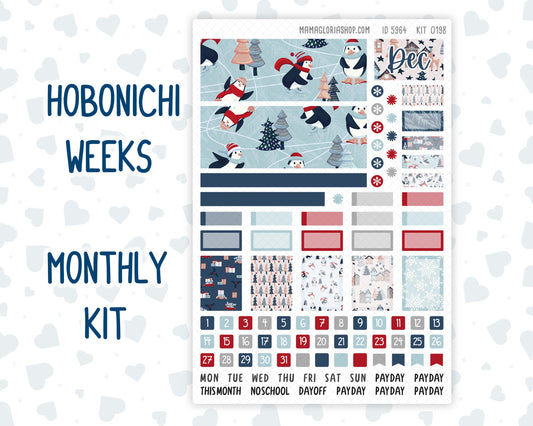 Kit 0198 Hobonichi Weeks – Monthly – Holiday Village - December- Christmas