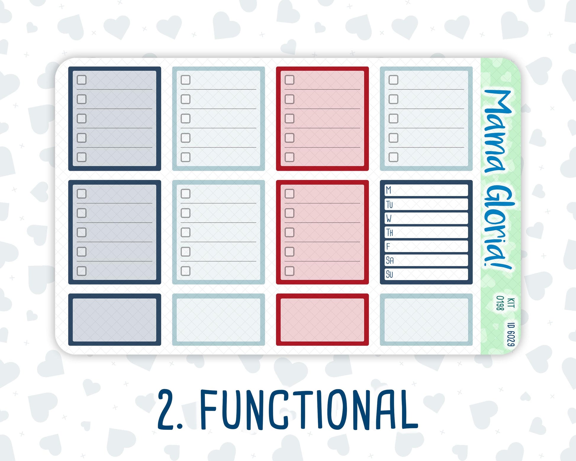 Kit 0198- 7x9 - Holiday Village - Weekly Kit For EC Horizontal Planners - December- Christmas