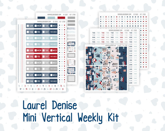 Kit 0198 Laurel Denise Mini Size – Weekly - Vertical Layout - Holiday Village - December- Christmas