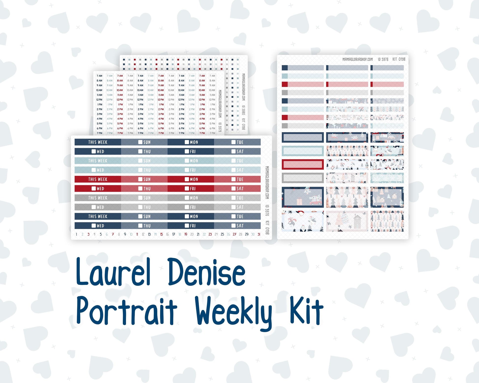 Kit 0198 Laurel Denise Portrait – Weekly- Holiday Village - December - Christmas