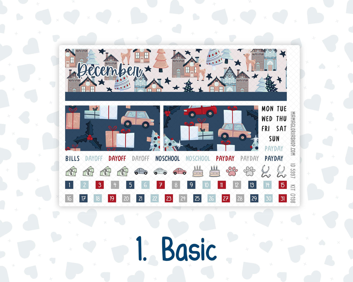 Kit 0198 Laurel Denise Standard Size – Monthly - Holiday Village - December - Christmas