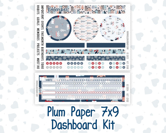 Kit 0198 Plum Paper 7x9 – Dashboard - Holiday Village - December - Christmas