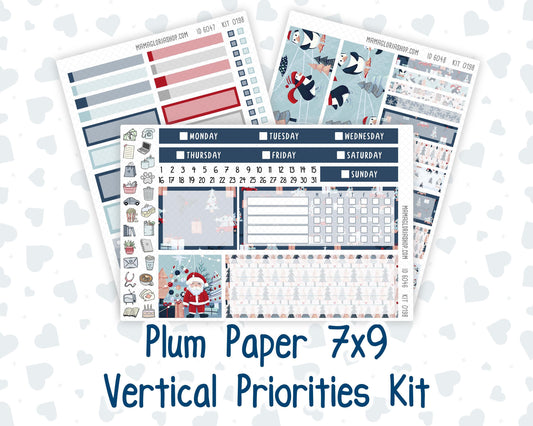 Kit 0198 - 7x9 Plum Paper Vertical Priorities - Holiday Village - December - Christmas