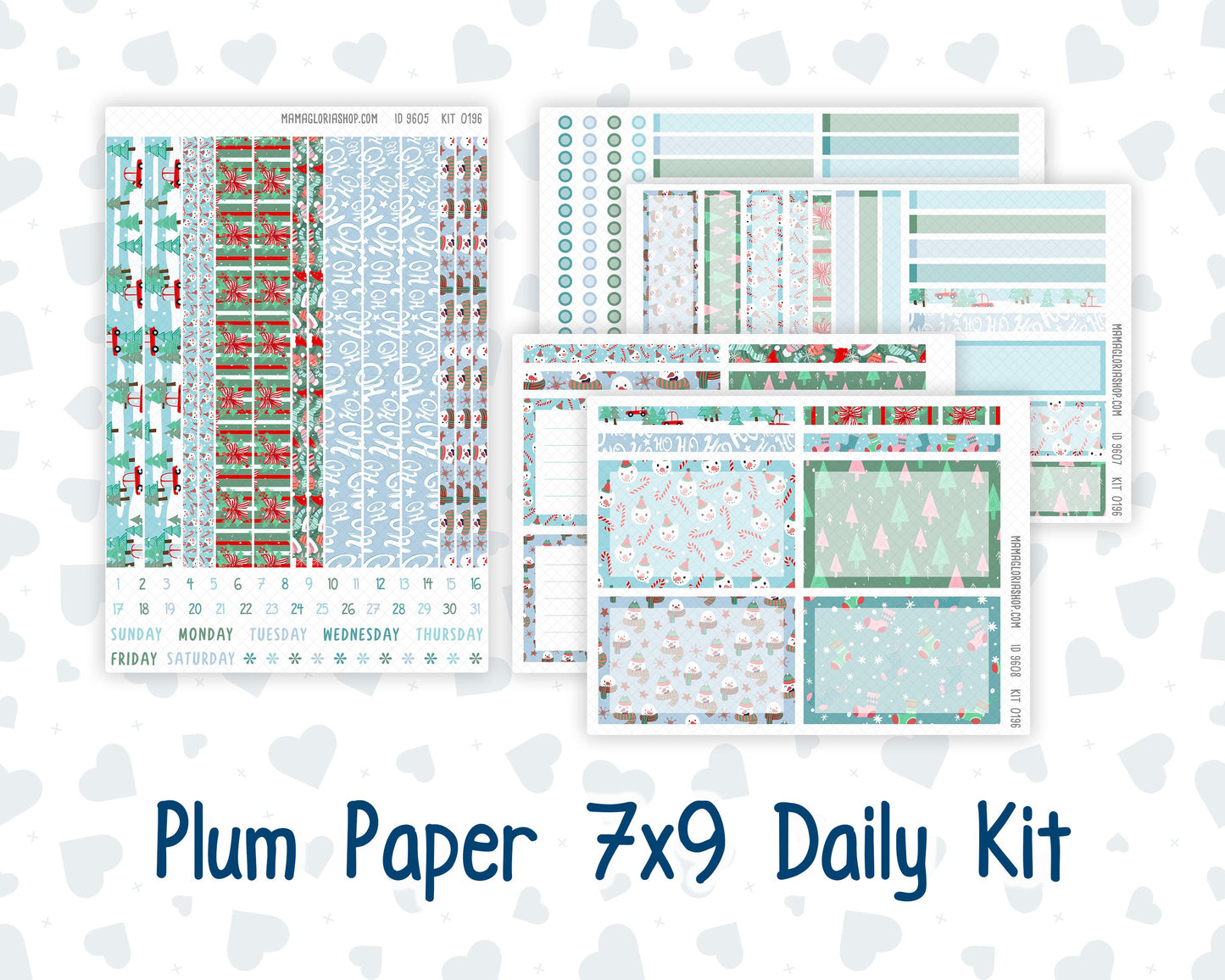 Kit 0196 - 7x9 Plum Paper Daily - Winter Warmth - Planner - December - Christmas