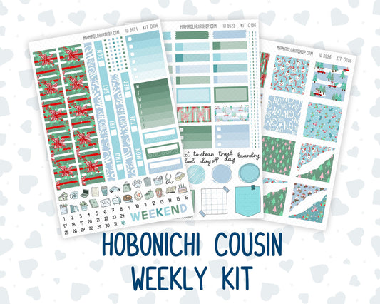 Kit 0196 Hobonichi Cousin – Weekly Kit – 1.3” Wide Columns - Winter Warmth - December- Christmas