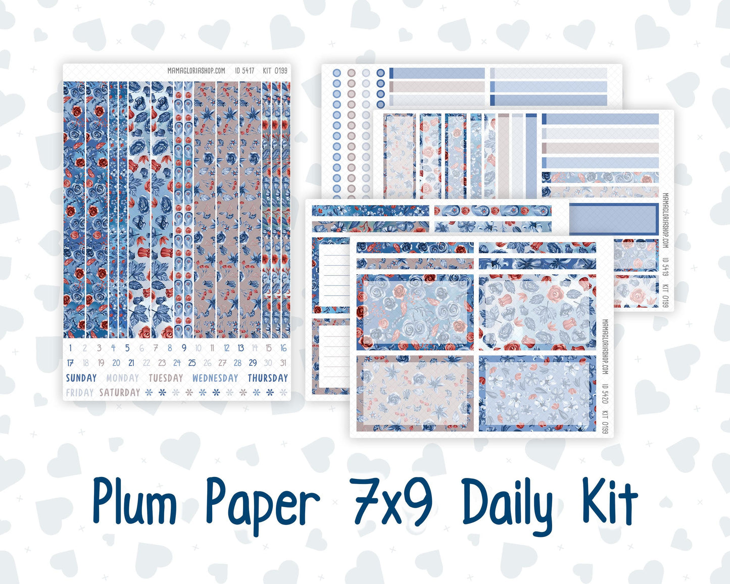 Kit 0199 - 7x9 Plum Paper Daily - Icy Blossoms - Planner - December - Christmas