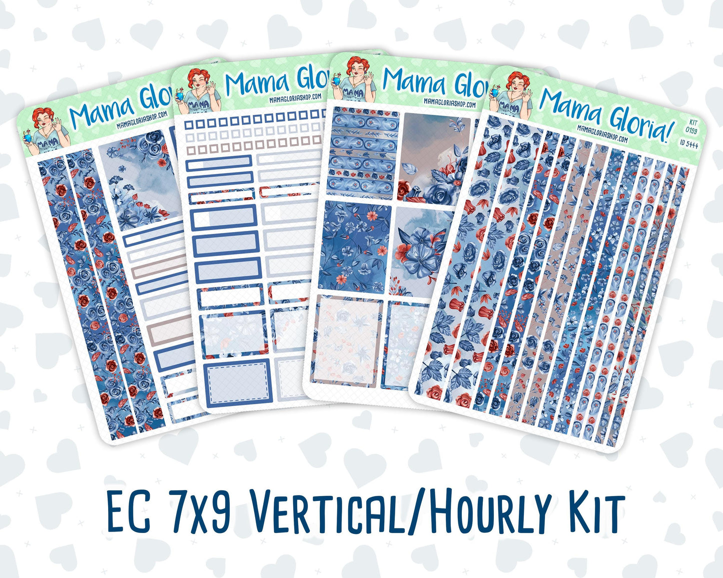 Kit 0199- 7x9 - Icy Blossoms - December - Christmas - Weekly Kit For Planners