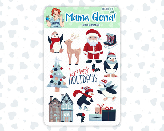 Kit 0198 - Clipart - Holiday Village - For Planners - Journals - December - Christmas