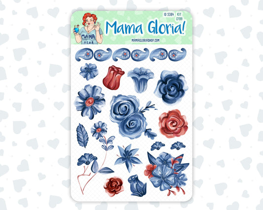 Kit 0199 - Clipart - Icy Blossoms - For Planners - Journals - December - Christmas