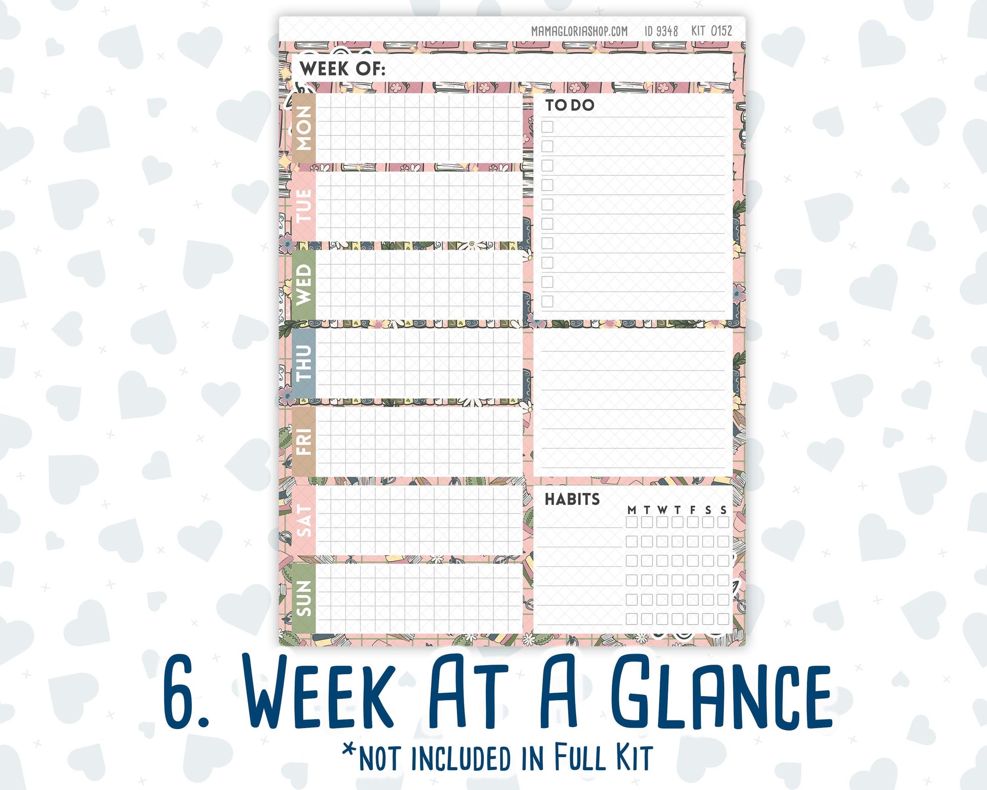 Kit 0152 - 7x9 Daily Duo - Froggy Reads - Planner