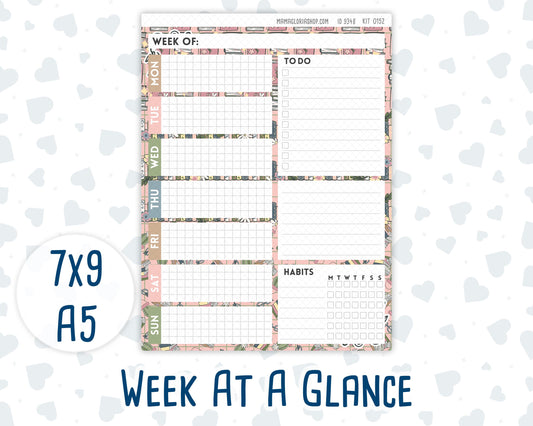 Kit 0152 - Week At A Glance - Froggy Reads - For 7x9 & A5 Planners - Notebooks