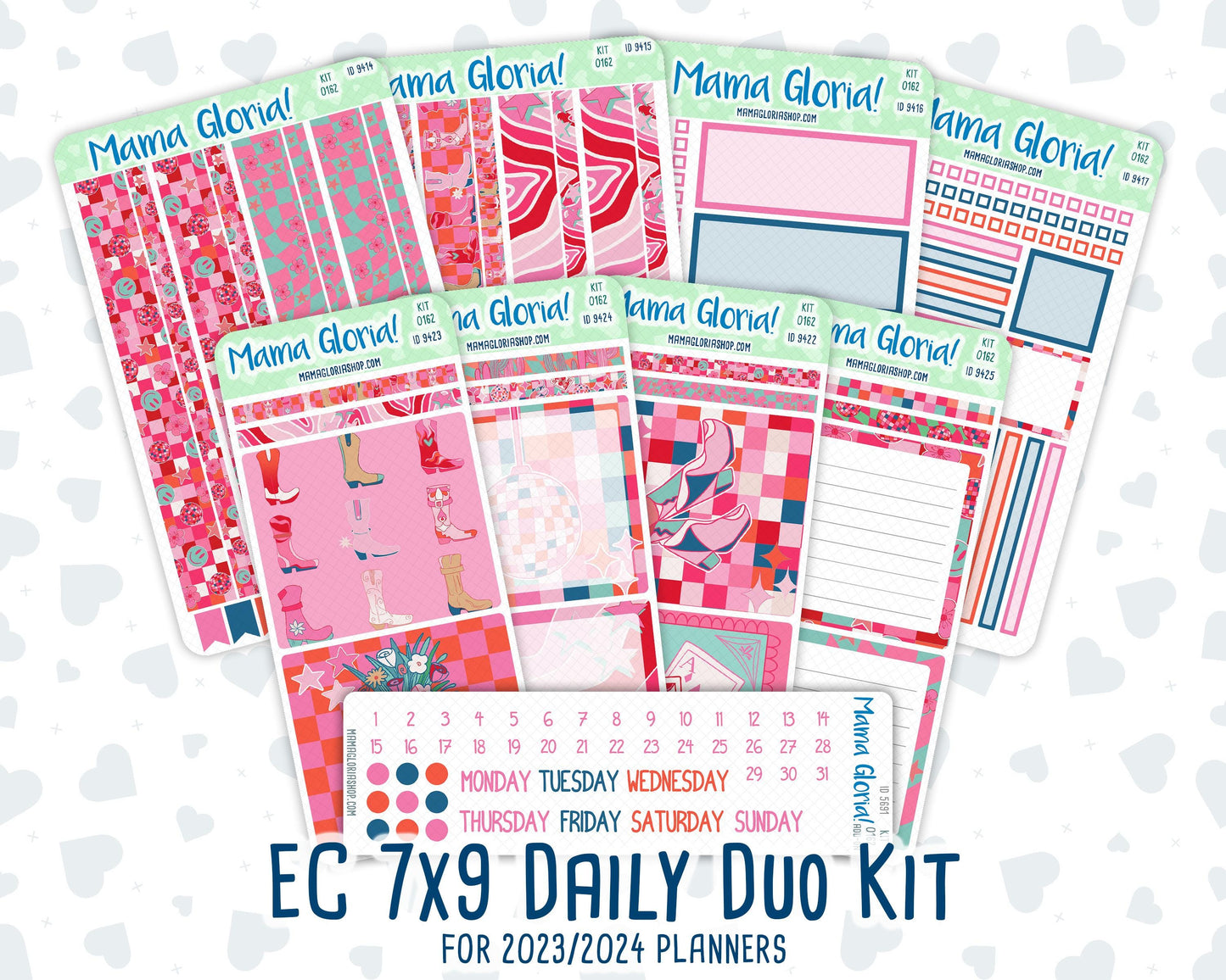 Kit 0162 - 7x9 Daily Duo - Disco Cowgirl - Planner