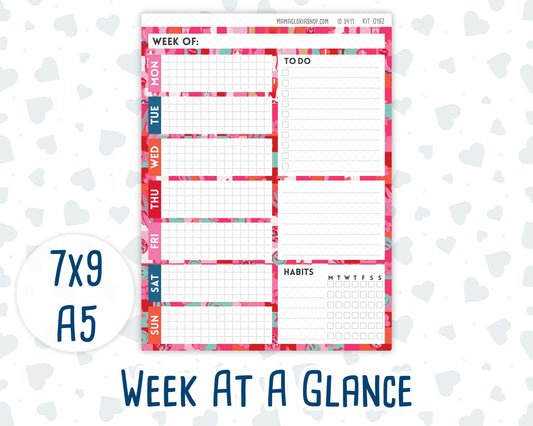 Kit 0162 - Week At A Glance - Disco Cowgirl - For 7x9 & A5 Planners - Notebooks