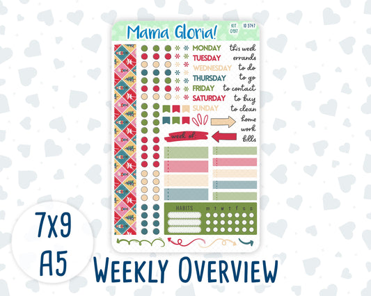 Kit 0197- Weekly Overview - Nutcracker Magic - December - Christmas - For 7x9 & A5 Planners - Notebooks