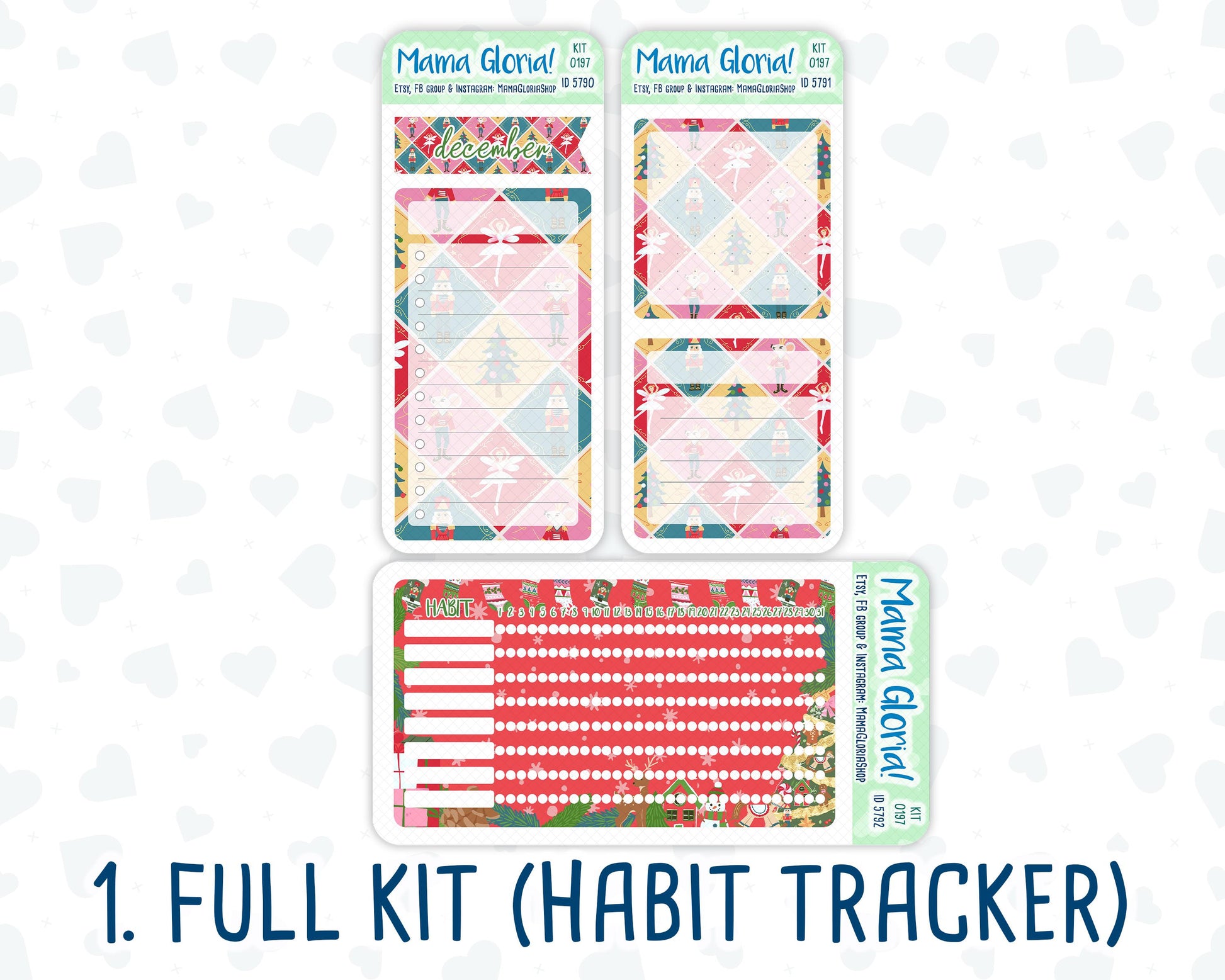 Kit 0197 - A5 - Nutcracker Magic - December - Christmas- Notes Pages - Dashboard Kit - Productivity Page