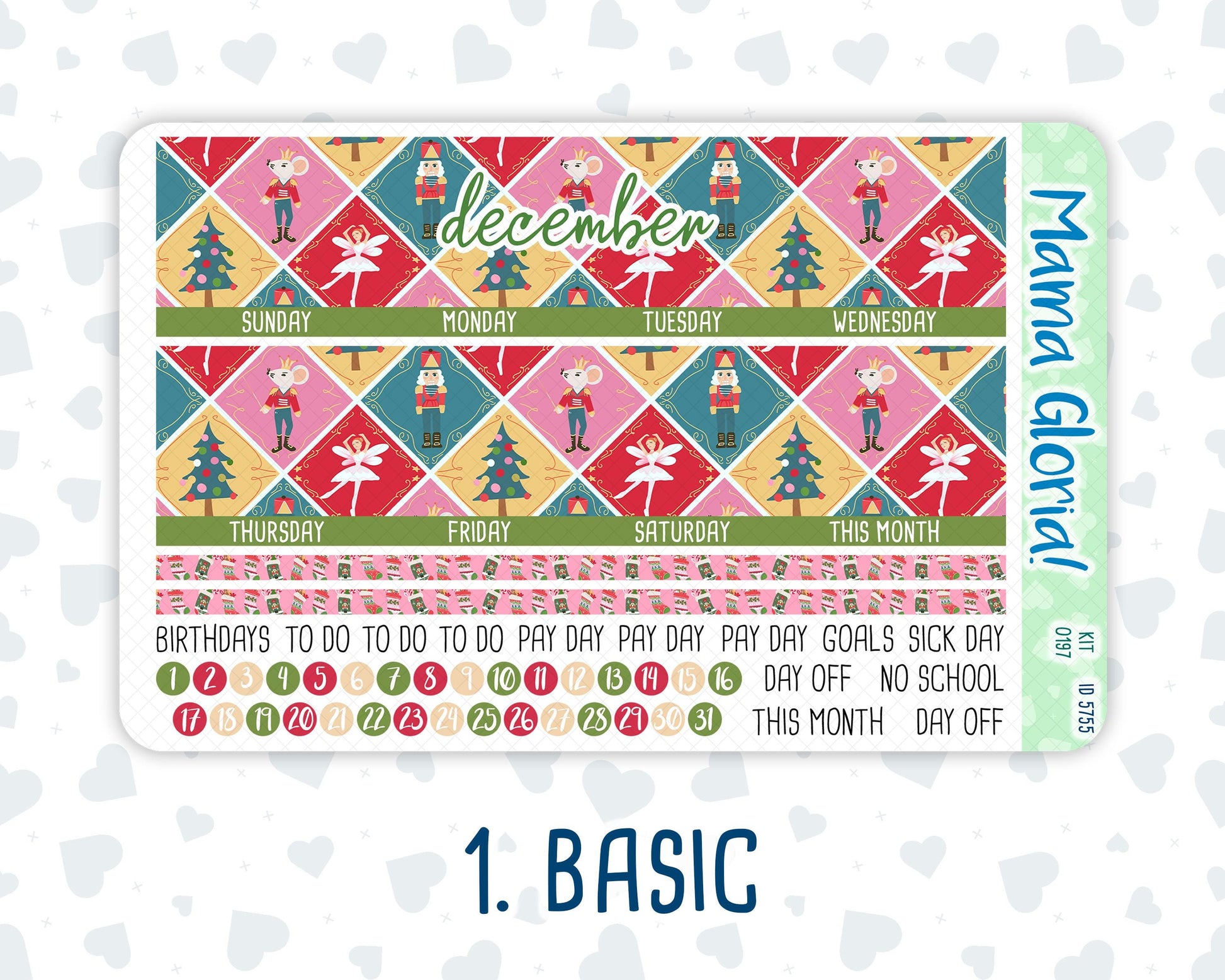 Kit 0197- 7x9 - Monthly - Nutcracker Magic - December- Christmas - For EC Planners