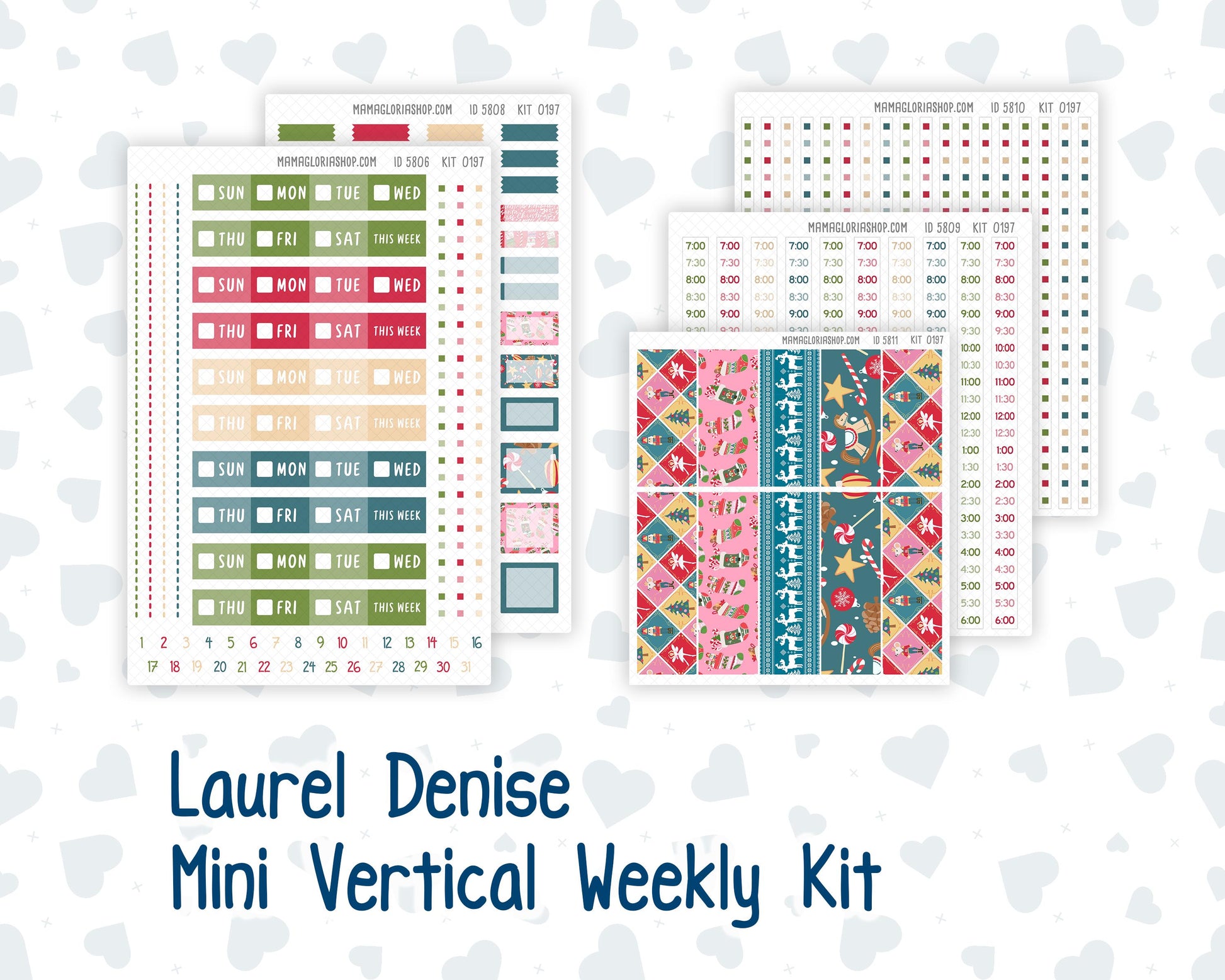 Kit 0197 Laurel Denise Mini Size – Weekly - Vertical Layout - Nutcracker Magic - December- Christmas