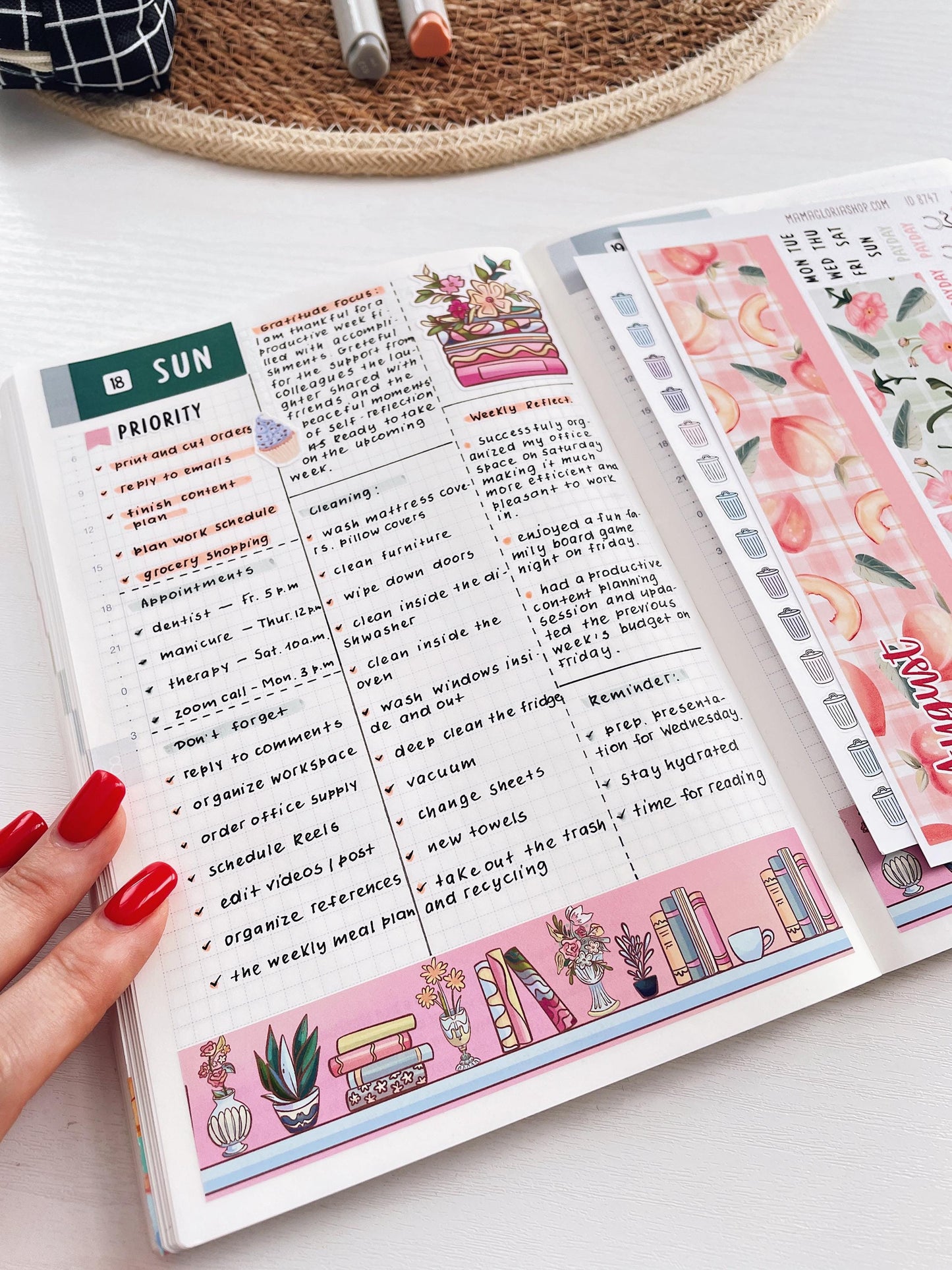 Kit 0257 - Hobonichi Cousin - Daily Kit - March - Blush Garden