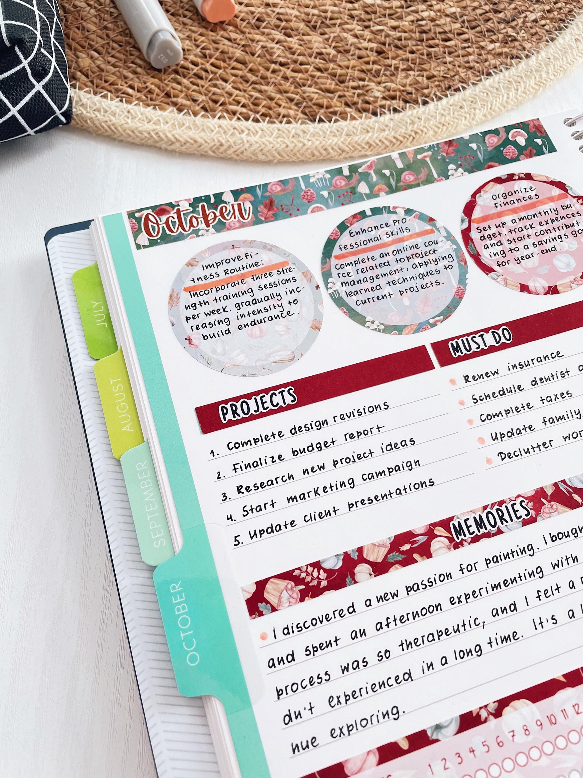 Kit 0213 Plum Paper A5– Dashboard - Provence - April