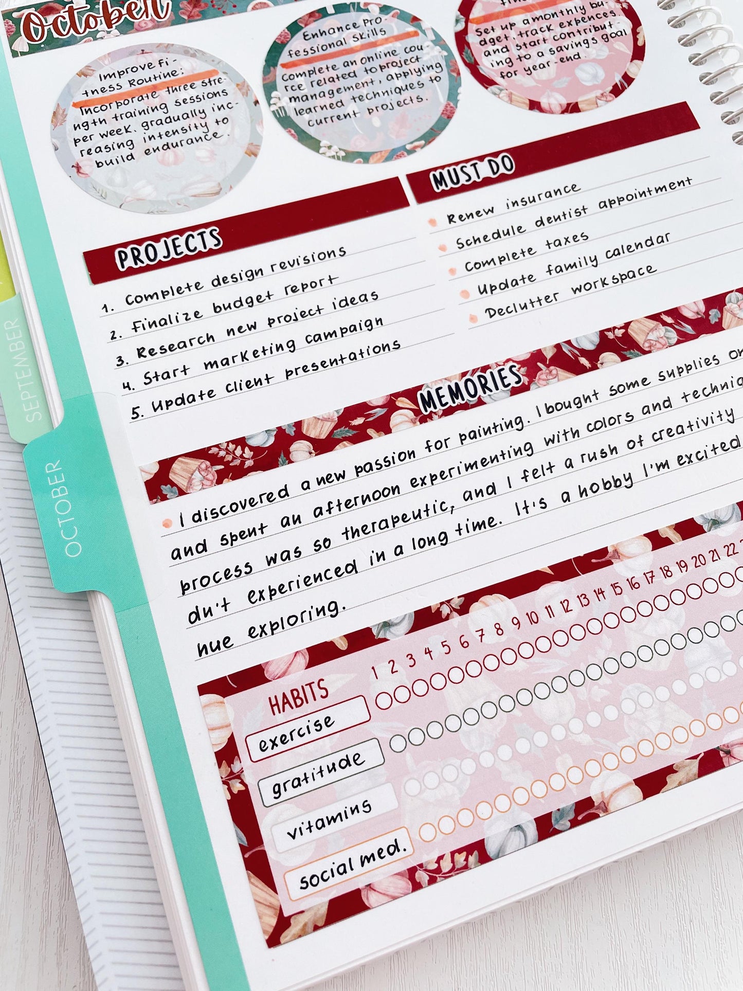 Kit 0263 - A5 - Plum Paper - Dashboard Kit - April - Lavender Drift