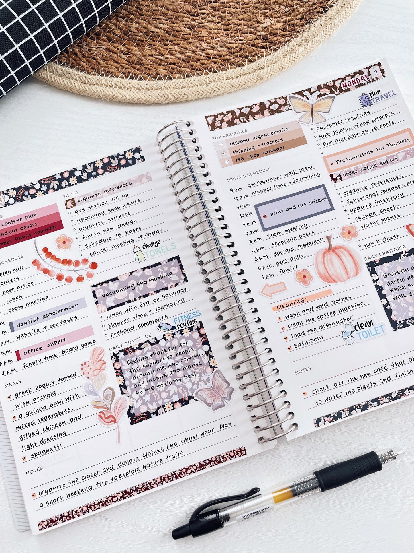 Kit 0253 - A5 - Plum Paper Daily - Weekly Kit - February - Rosy Daydreams