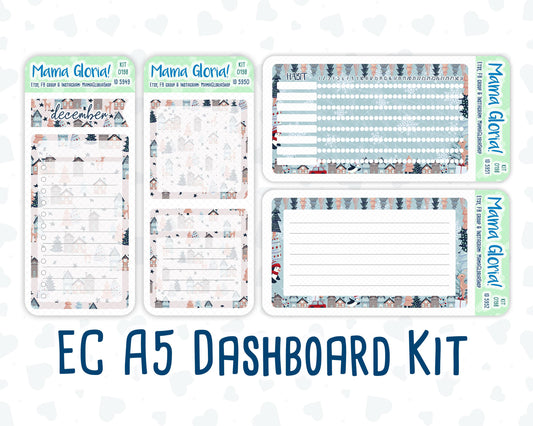 Kit 0198- A5 - Holiday Village - December - Christmas- Notes Pages - Dashboard Kit - Productivity Page