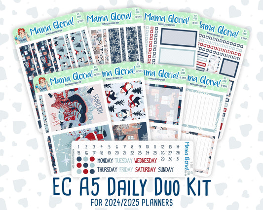 Kit 0198 - A5 Daily Duo - Holiday Village - December - Christmas -Planner