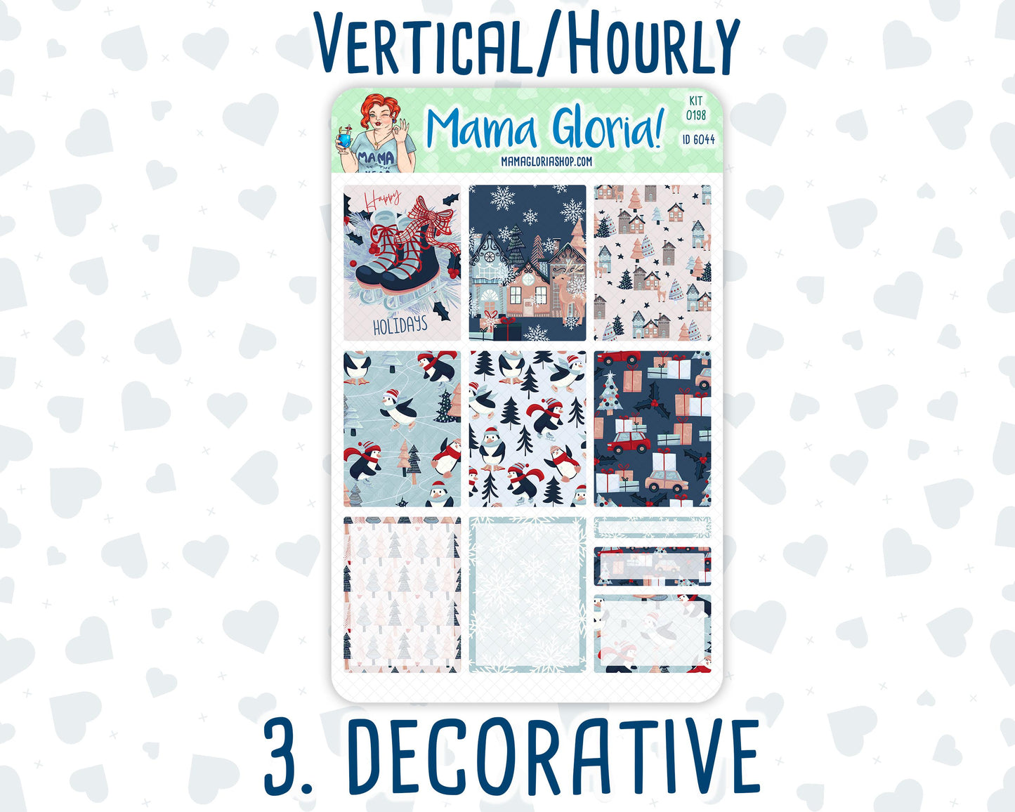 Kit 0198- 7x9 - Holiday Village - December - Christmas - Weekly Kit For Planners