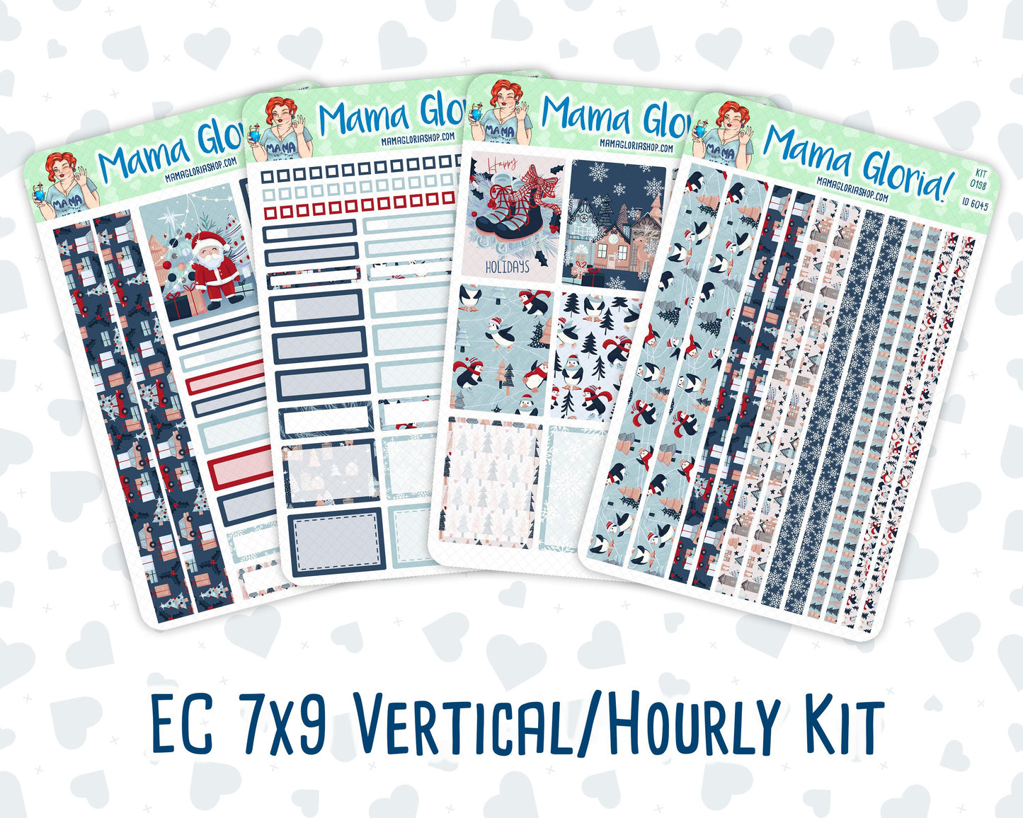 Kit 0198- 7x9 - Holiday Village - December - Christmas - Weekly Kit For Planners