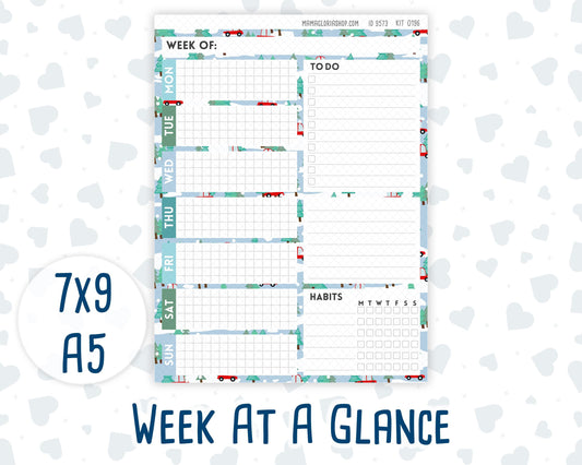 Kit 0196- Week At A Glance - Winter Warmth - December - Christmas - For 7x9 & A5 Planners - Notebooks