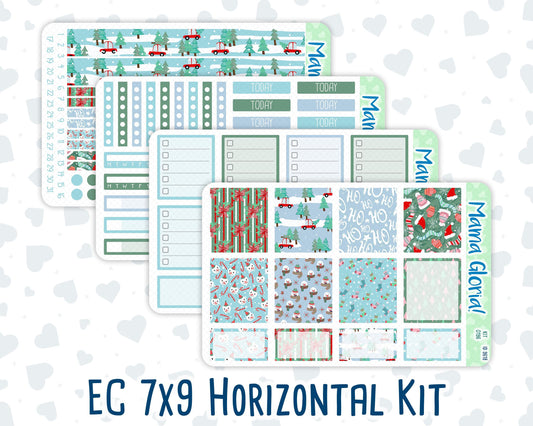 Kit 0196- 7x9 - Winter Warmth - Weekly Kit For EC Horizontal Planners - December- Christmas