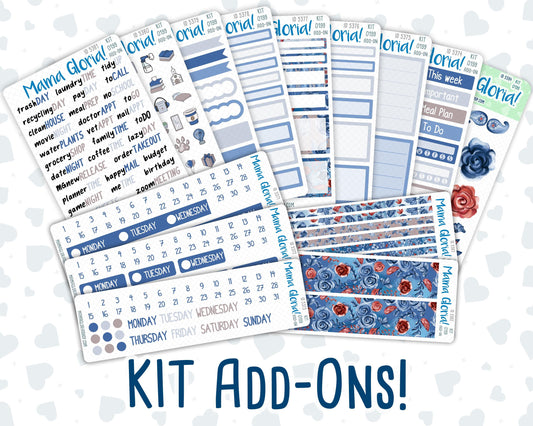 Kit 0199 Add Ons - Icy Blossoms - December - Christmas - Planner Stickers - Kit 2024