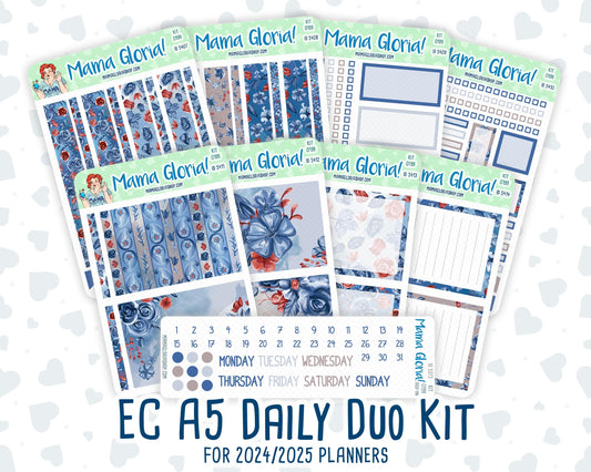 Kit 0199 - A5 Daily Duo - Icy Blossoms - December - Christmas -Planner