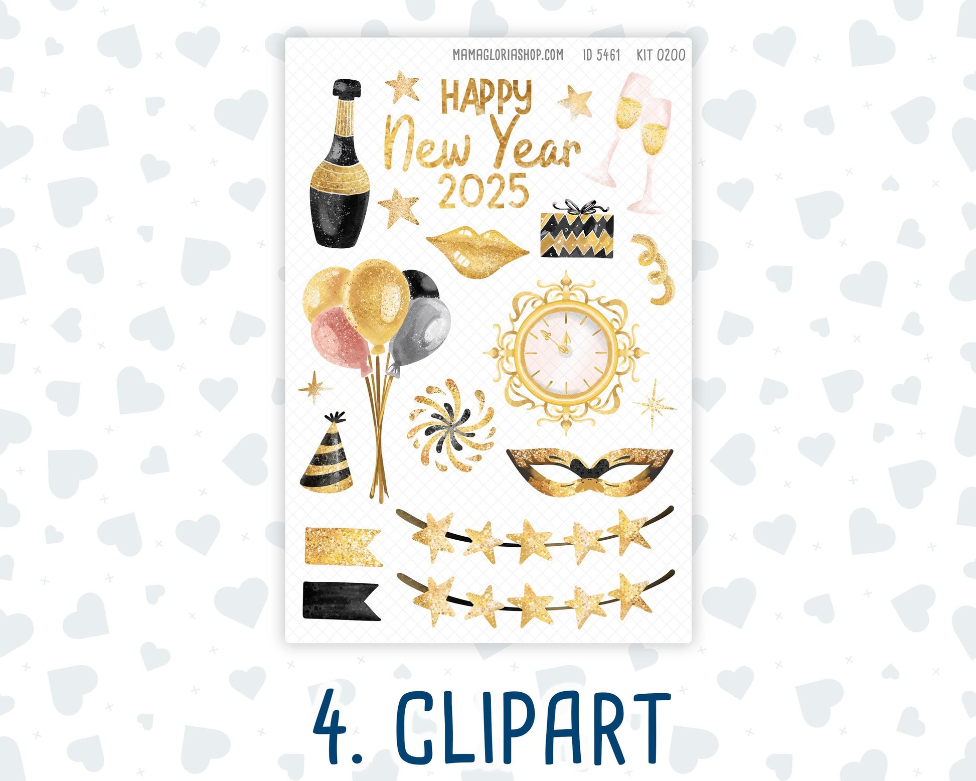 Kit 0200- Golden Hour - Journaling Kit - January - New Year - For Planner - Notebook - Journal