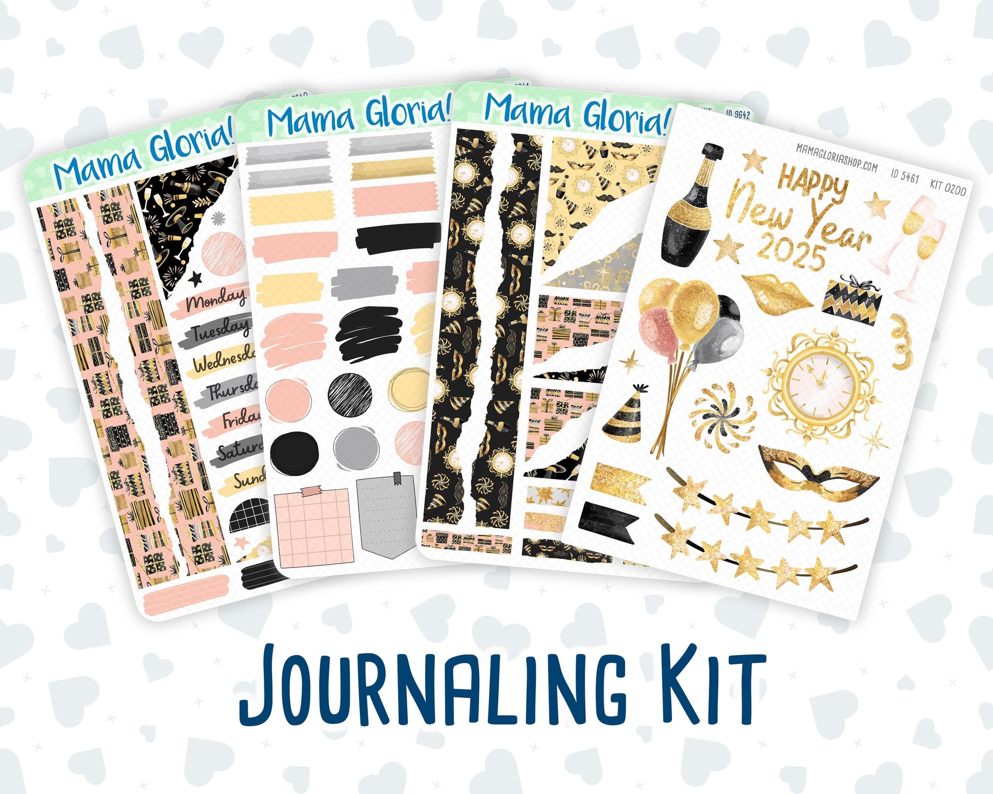 Kit 0200- Golden Hour - Journaling Kit - January - New Year - For Planner - Notebook - Journal