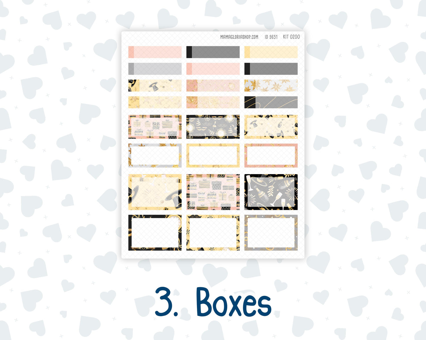 EC 8.5x11 Monthly - Kit 0200- Golden Hour - January - New Year- For Erin Condren Planners