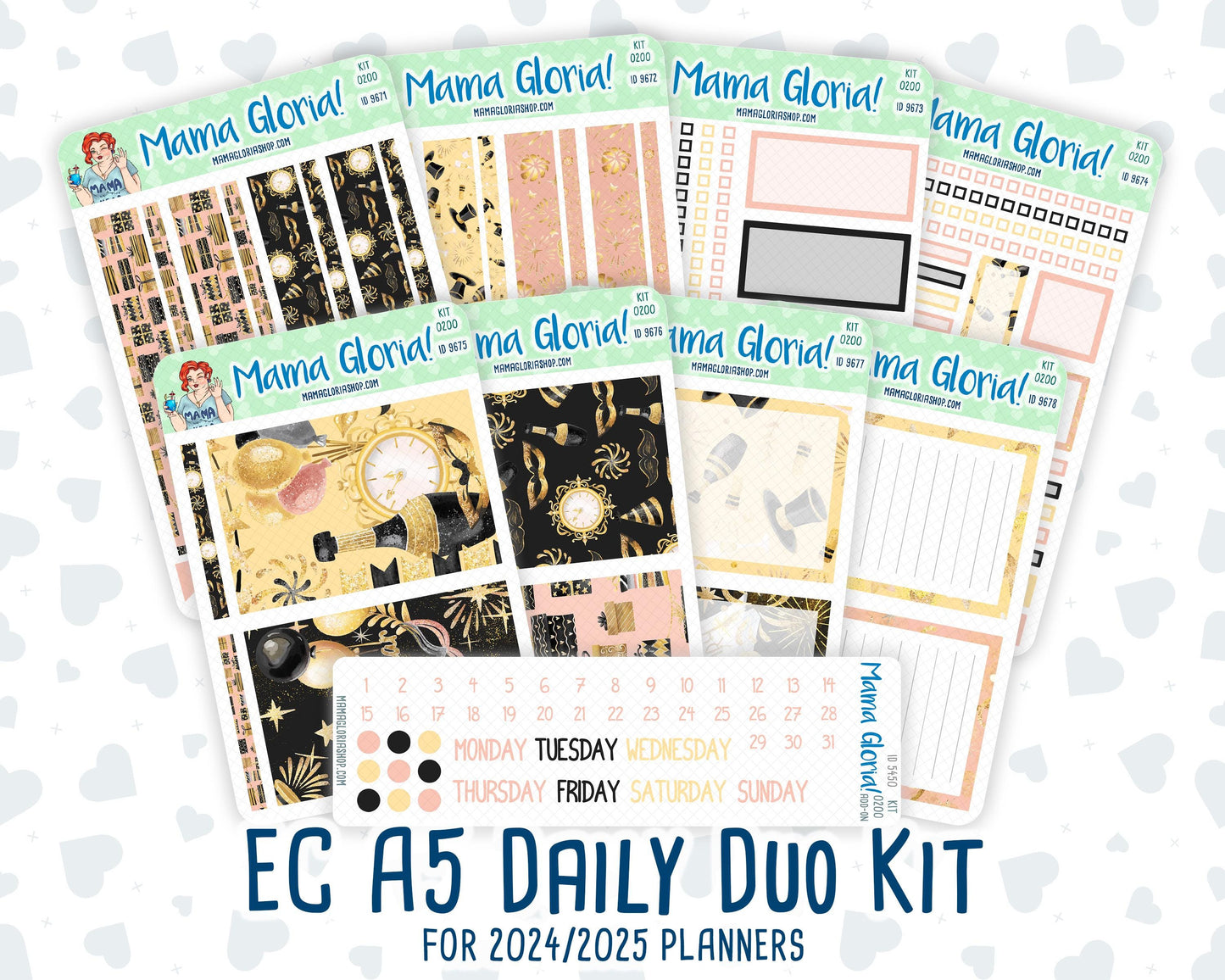 Kit 0200- A5 Daily Duo - Golden Hour - January - New Year -Planner