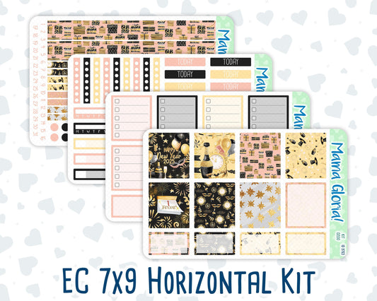 Kit 0200- 7x9 - Golden Hour - Weekly Kit For EC Horizontal Planners - January- New Year