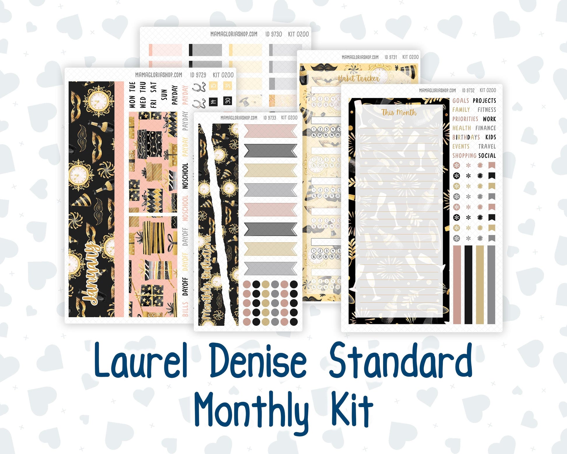 Kit 0200 Laurel Denise Standard Size – Monthly - Golden Hour - January - New Year