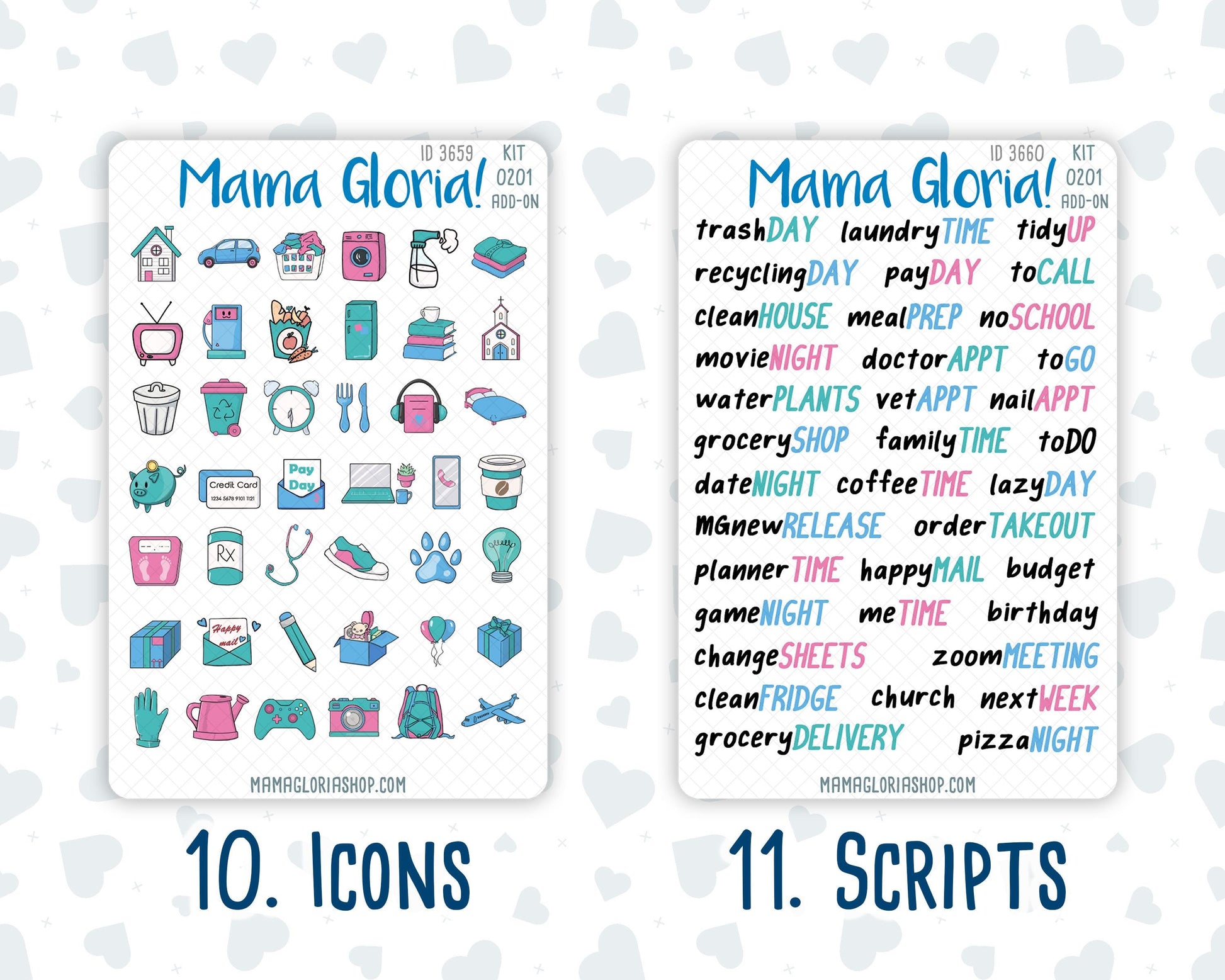 Kit 0201 Add Ons - Dream Big - January - Planner Stickers - Kit