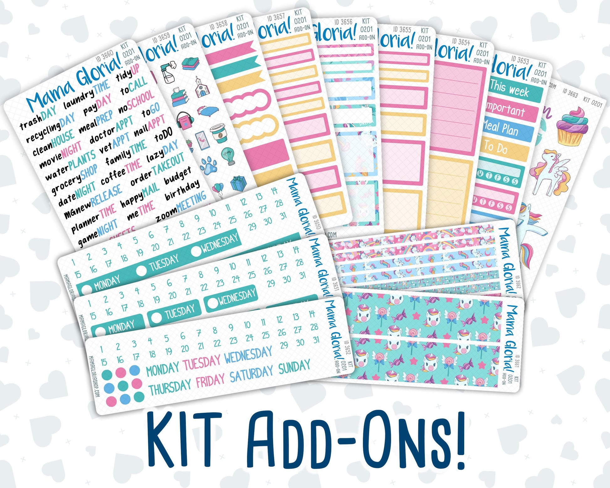 Kit 0201 Add Ons - Dream Big - January - Planner Stickers - Kit