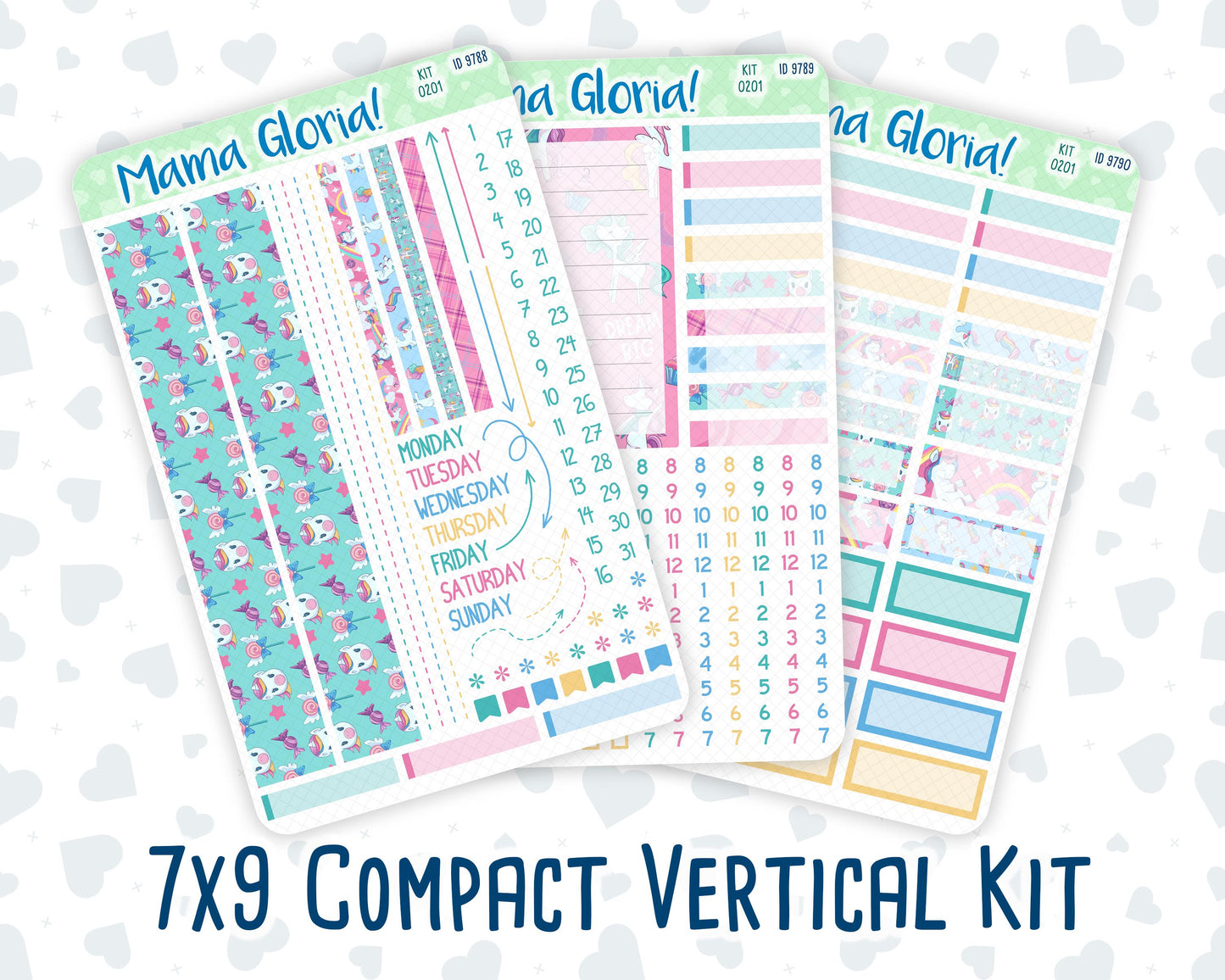 Kit 0201- 7x9 Compact Vertical - Dream Big - Weekly - January