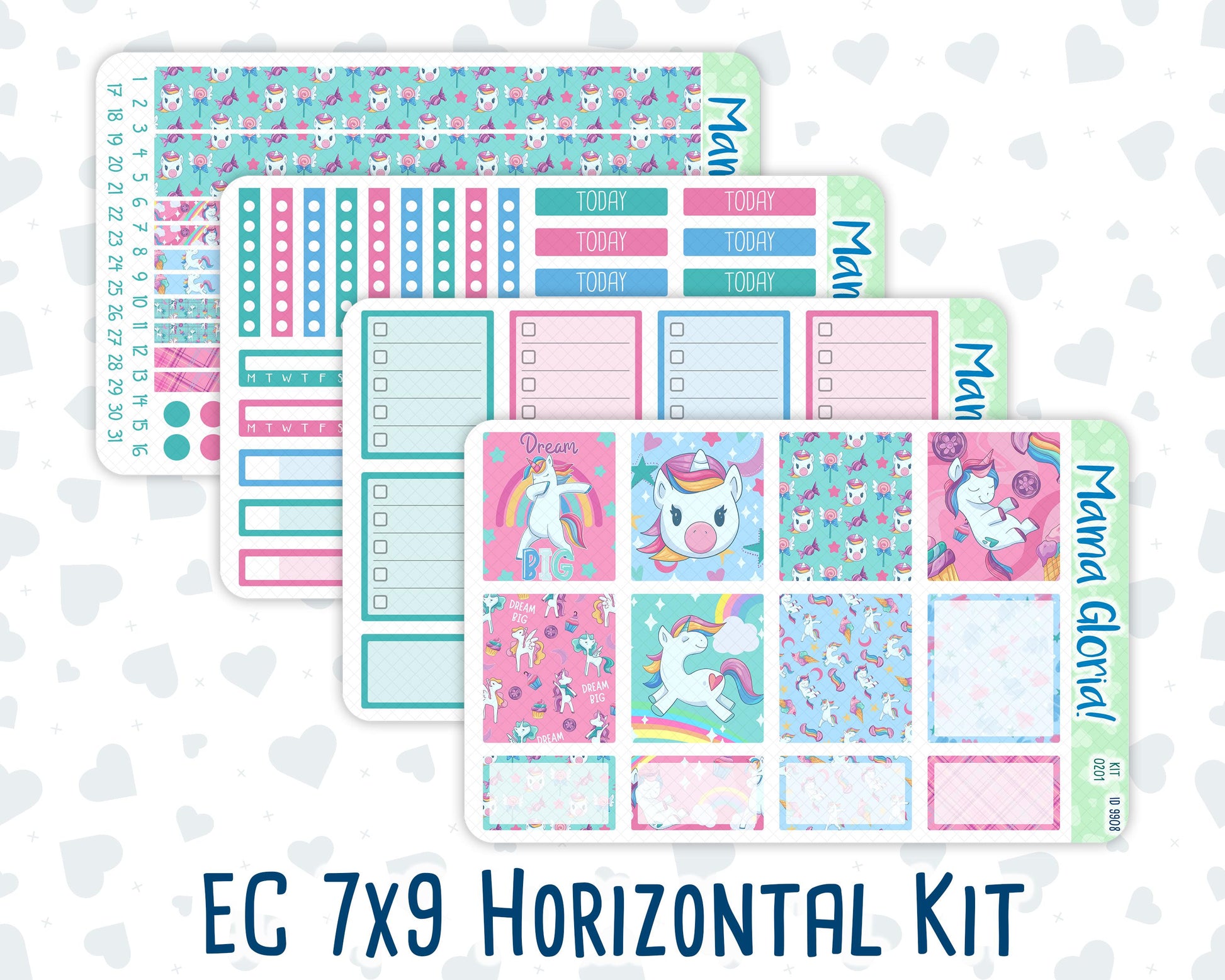 Kit 0201 -7x9 - Dream Big - Weekly Kit For EC Horizontal Planners - January