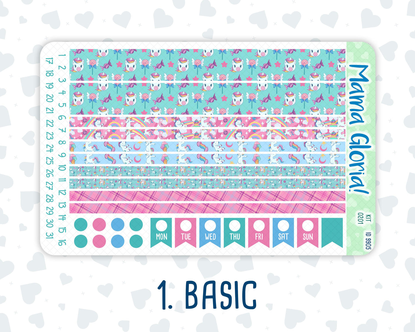 Kit 0201 -7x9 - Dream Big - Weekly Kit For EC Horizontal Planners - January