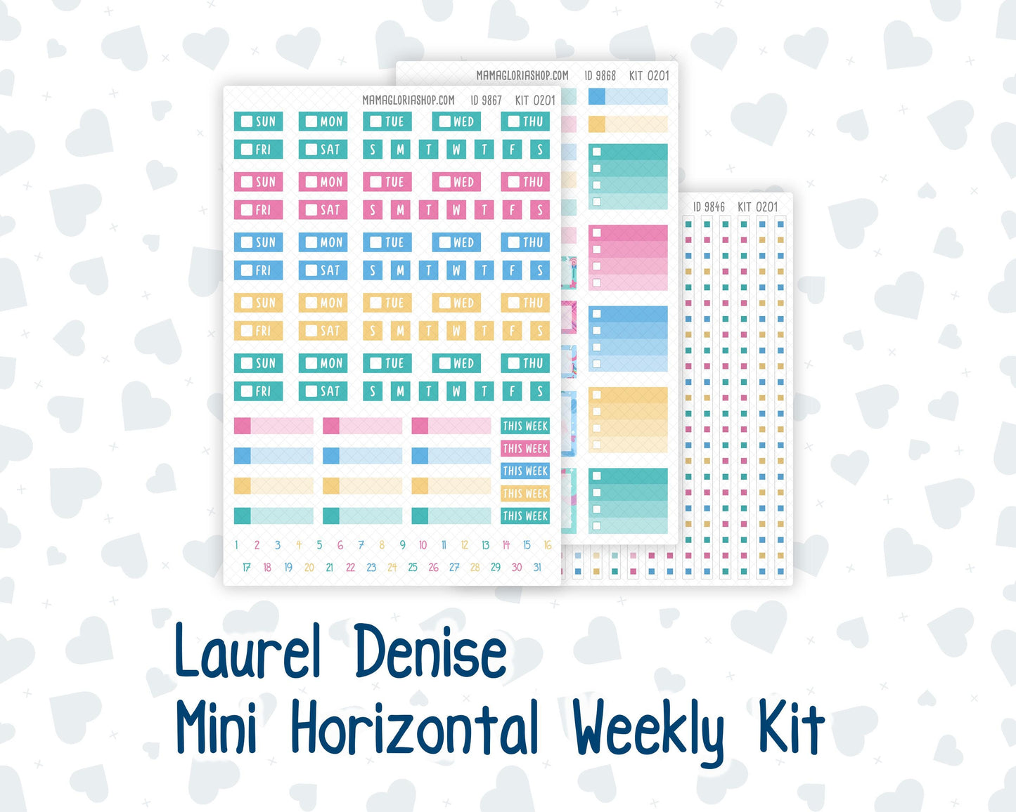 Kit 0201 Laurel Denise Mini Size – Weekly - Horizontal Layout - Dream Big - January