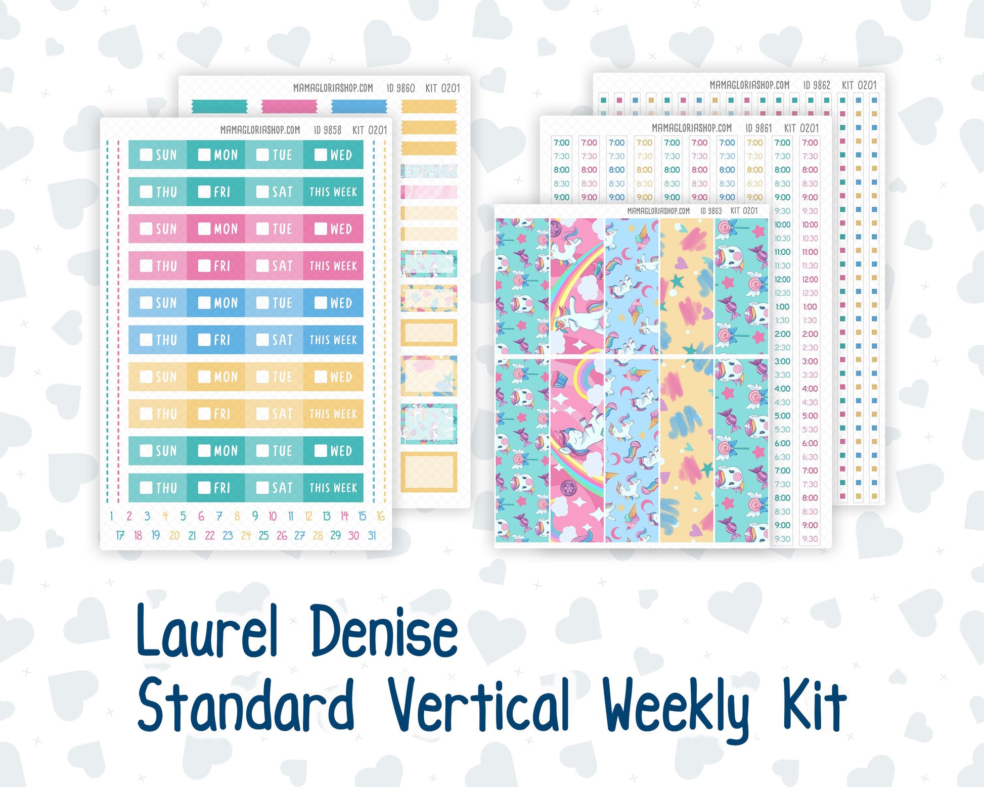 Kit 0201 Laurel Denise Standard Size – Weekly - Vertical Layout - Dream Big - January