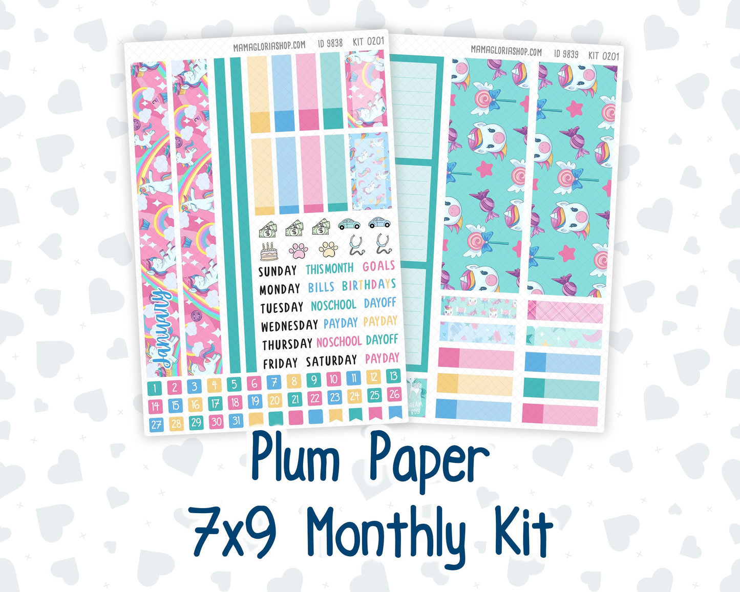 Kit 0201 Plum Paper 7x9 – Monthly - Dream Big - January