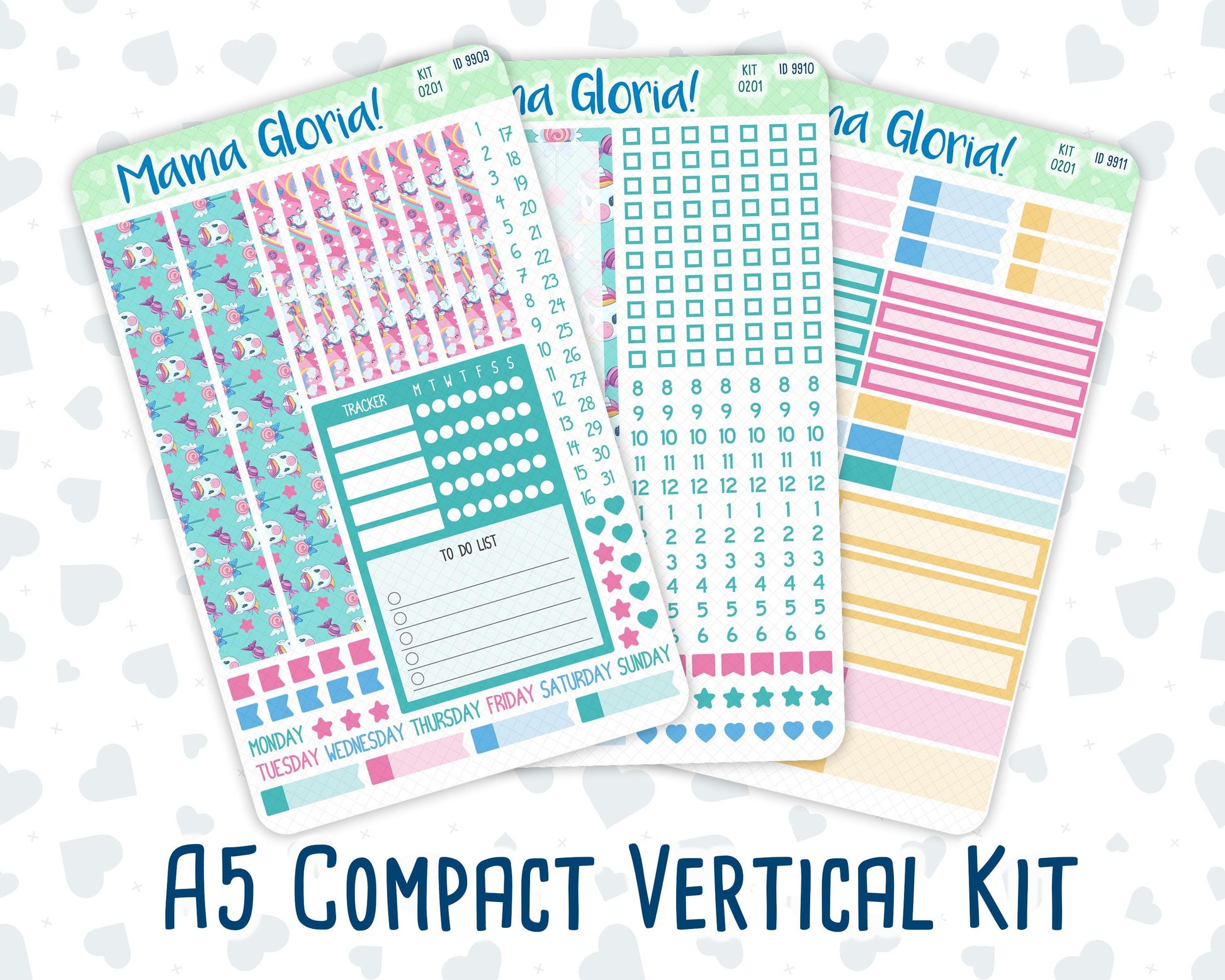 Kit 0201- A5 Compact Vertical - Dream Big - Weekly - January