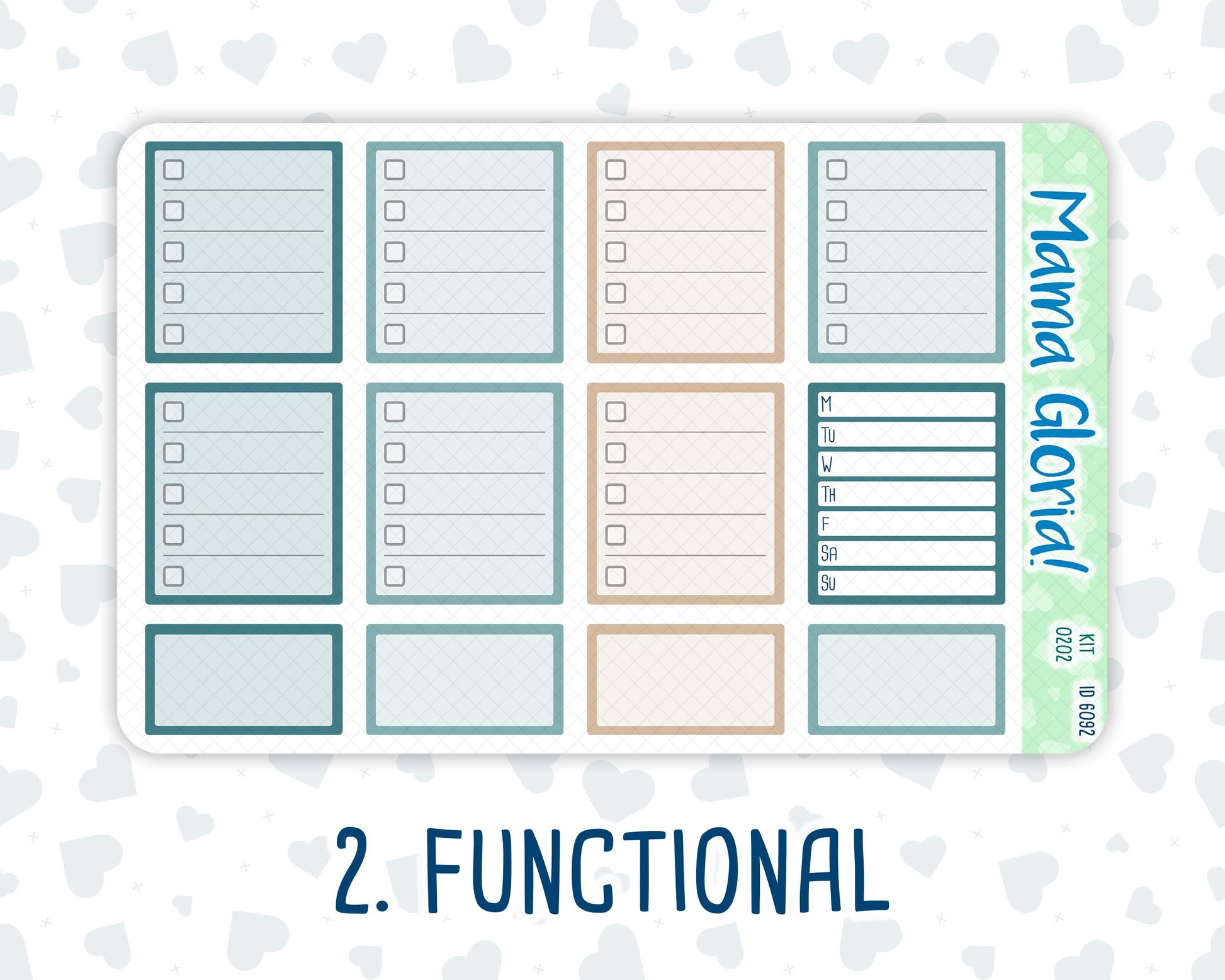 Kit 0202 -7x9 - Folky Forest - Weekly Kit For EC Horizontal Planners - January